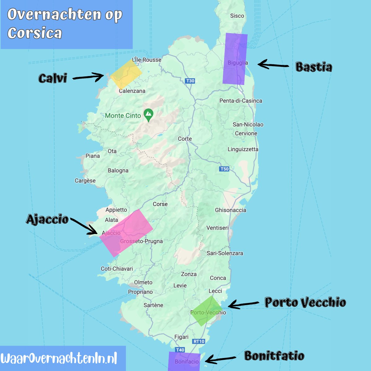 Overnachten op Corsica